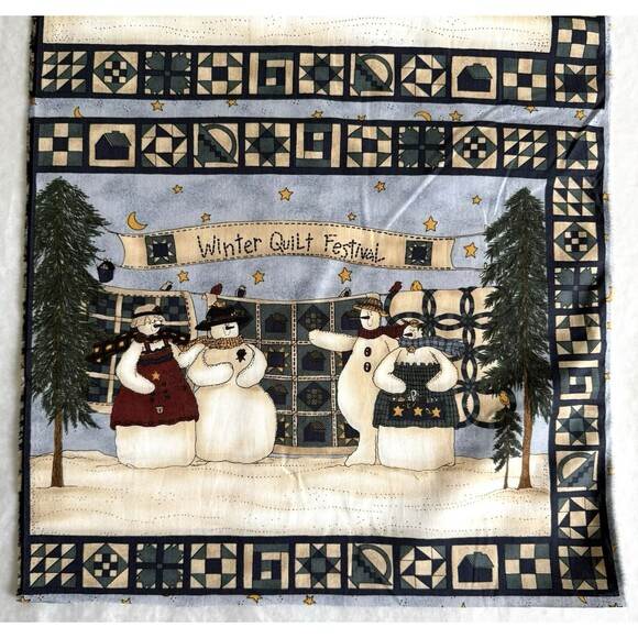 Rare MODA Fabric 6 Quilt Blocks "Winter Quilt Festival" Snowmen Deb Strain - Picture 3 of 8